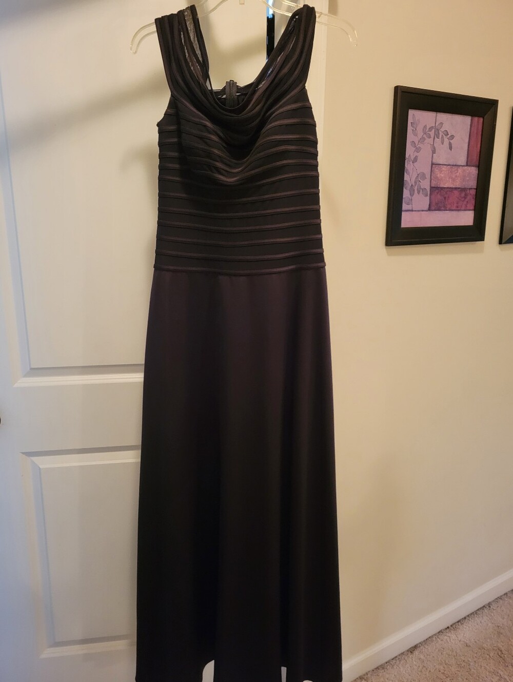 JS Collections Black Sleeveless Cowl Neck Maxi Dress Size  4